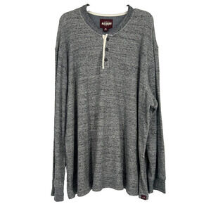 Alesbury Knit Henley Shirt Sweater Heather Gray Long Sleeve Size XXXL Tall